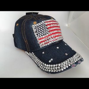 Patriotic american flag bling hat